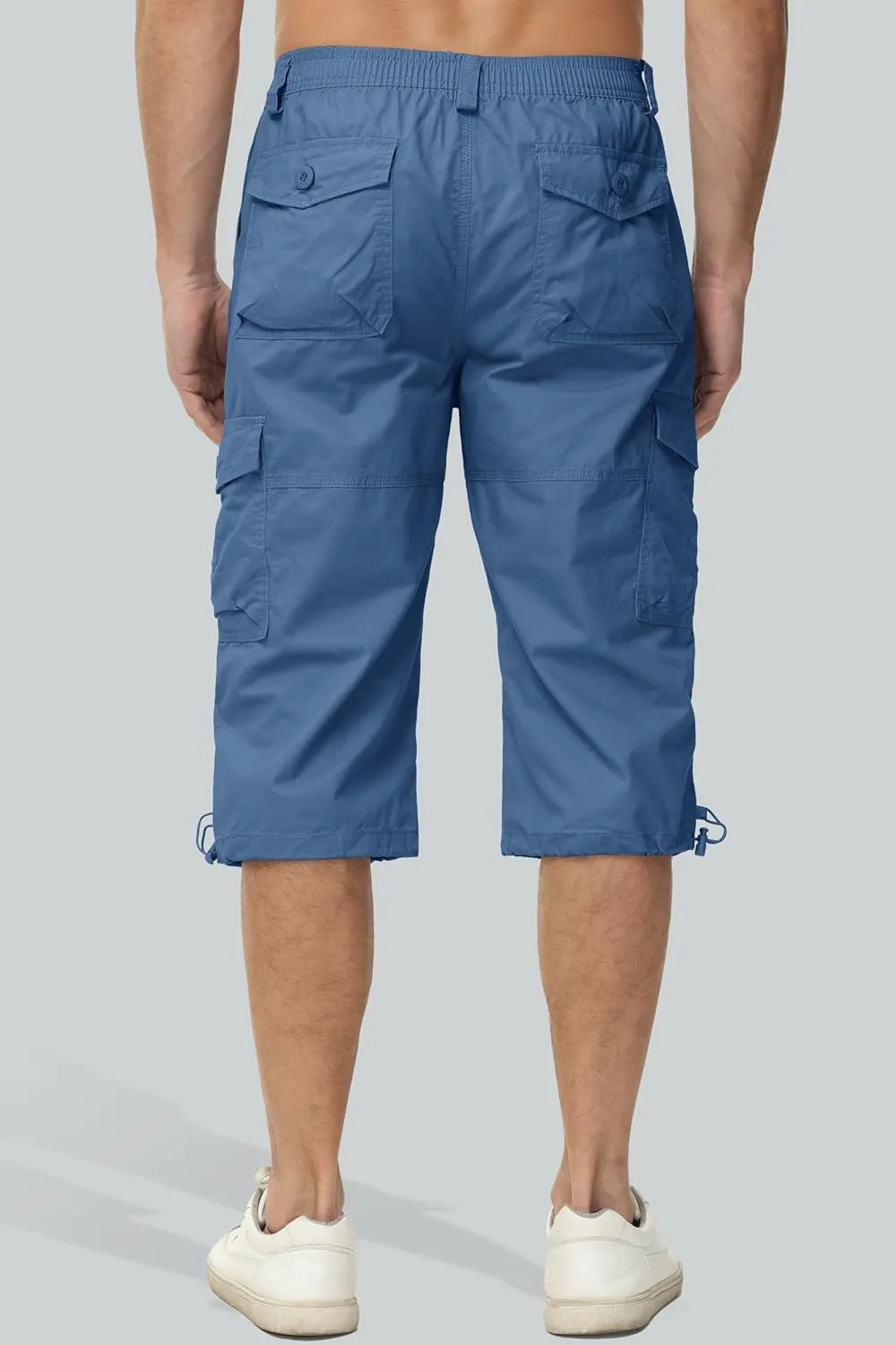MAGCOMSEN Men's Below Knee Long Shorts Cotton Work 3/4 Cargo Capris 7 Pockets Twill Military Summer Shorts