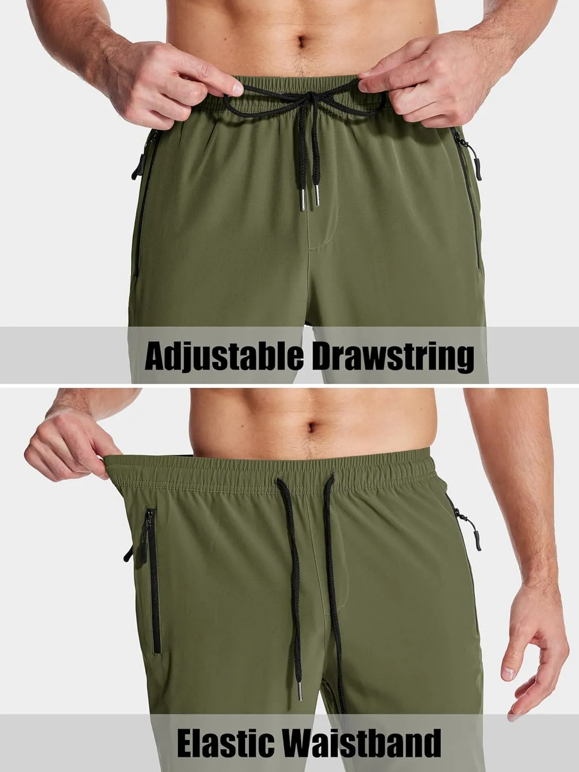 MAGCOMSEN Mens Hiking Pants Quick Dry Lightweight Water Resistant Outdoor Pants with 3 Zipper Pockets
