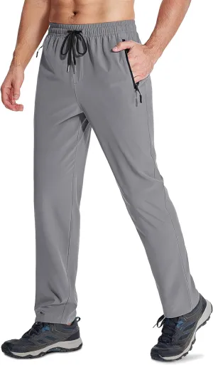 MAGCOMSEN Mens Hiking Pants Quick Dry Lightweight Water Resistant Outdoor Pants with 3 Zipper Pockets