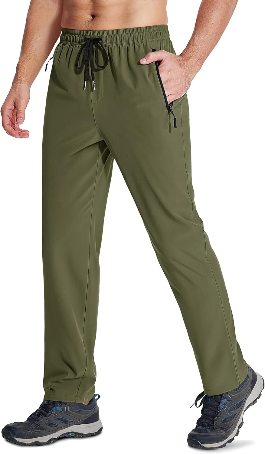 MAGCOMSEN Mens Hiking Pants Quick Dry Lightweight Water Resistant Outdoor Pants with 3 Zipper Pockets