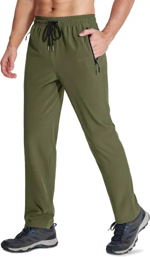 MAGCOMSEN Mens Hiking Pants Quick Dry Lightweight Water Resistant Outdoor Pants with 3 Zipper Pockets