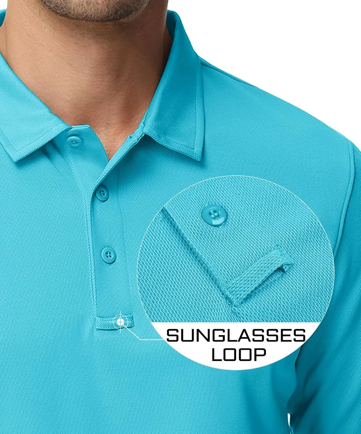 MAGCOMSEN Men's Polo Shirts 3 Button Quick Dry Performance Long Sleeve Tactical Shirts Pique Jersey Golf Shirt