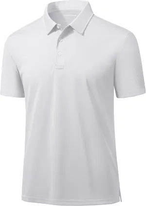 MAGCOMSEN Men's Polo Shirts 3 Buttons Casual Work T Shirts Quick Dry Short Sleeve Golf Shirt Pique Jersey Outdoor Performance