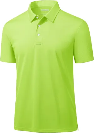 MAGCOMSEN Men's Polo Shirts 3 Buttons Casual Work T Shirts Quick Dry Short Sleeve Golf Shirt Pique Jersey Outdoor Performance