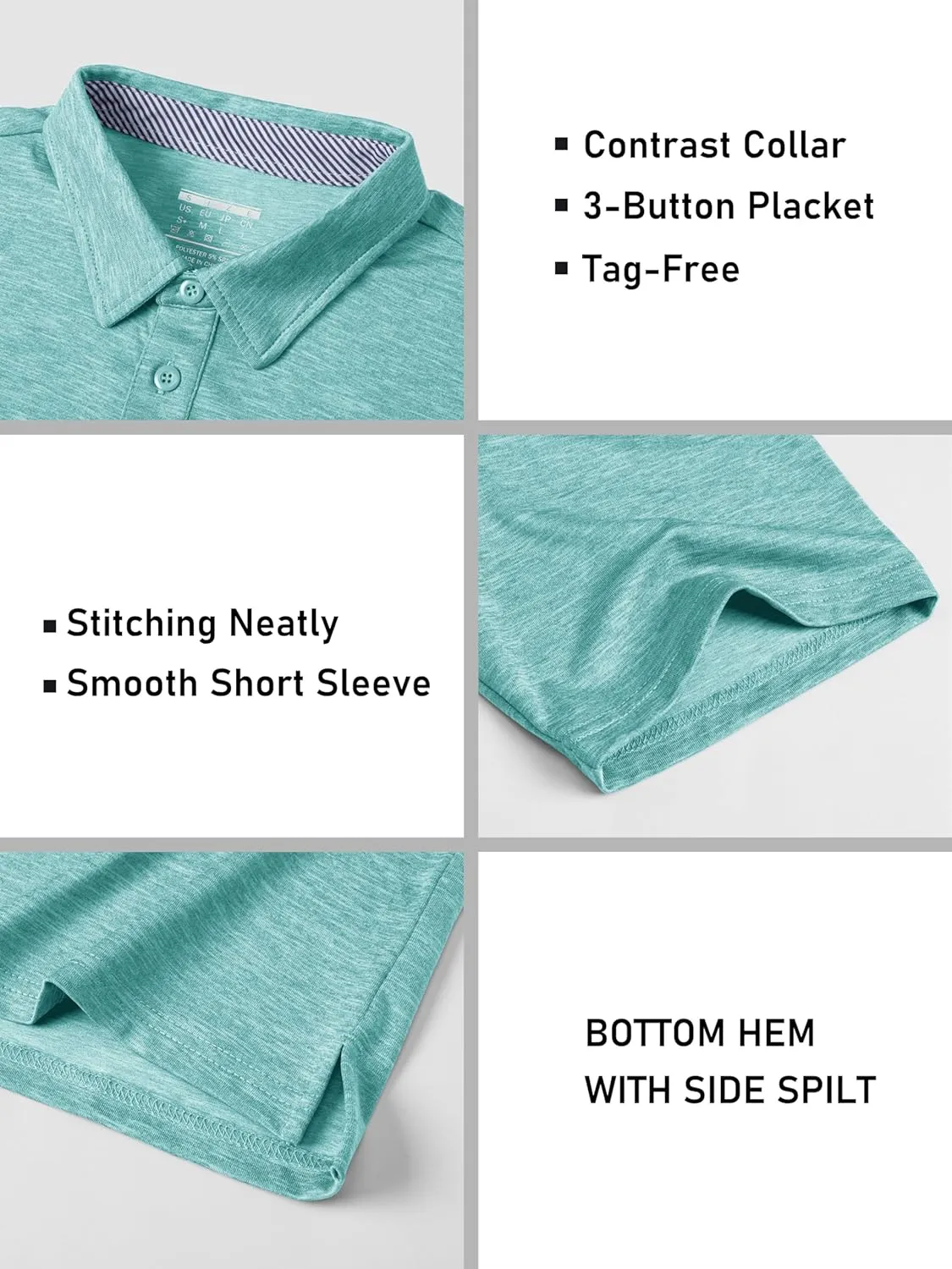 MAGCOMSEN Men's Short Sleeve Polo Golf Shirts 3-Button Moisture Wicking Athletic T-Shirts Casual Collared Shirt