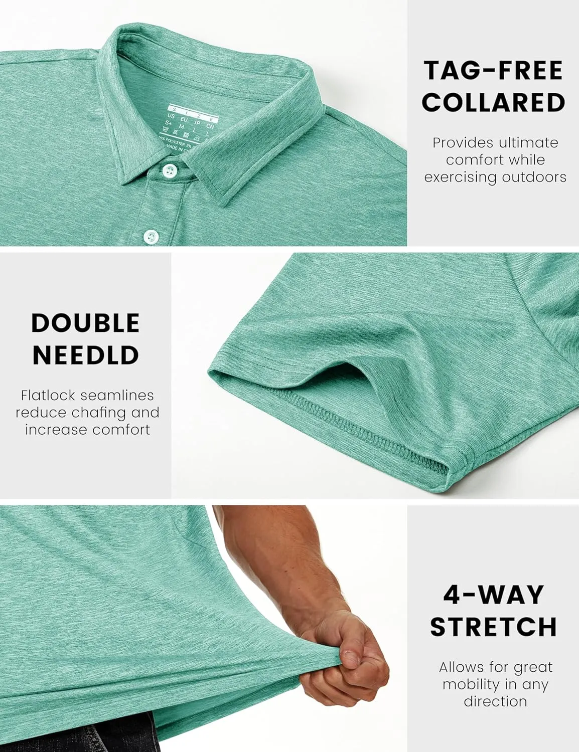 MAGCOMSEN Men's Short-Sleeve Polo,Golf Shirts for Men 3-Button Moisture Wicking,Athletic Outdoor Collared T-Shirt