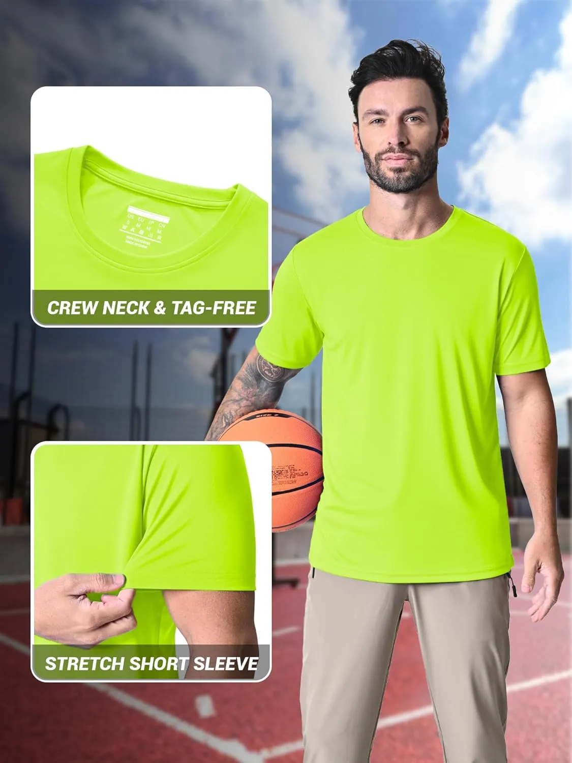 MAGCOMSEN Men's Short Sleeve UPF 50  T-Shirt Quick Dry Rash Guard Athletic Running Swim Top Tee Performance Water Shirts