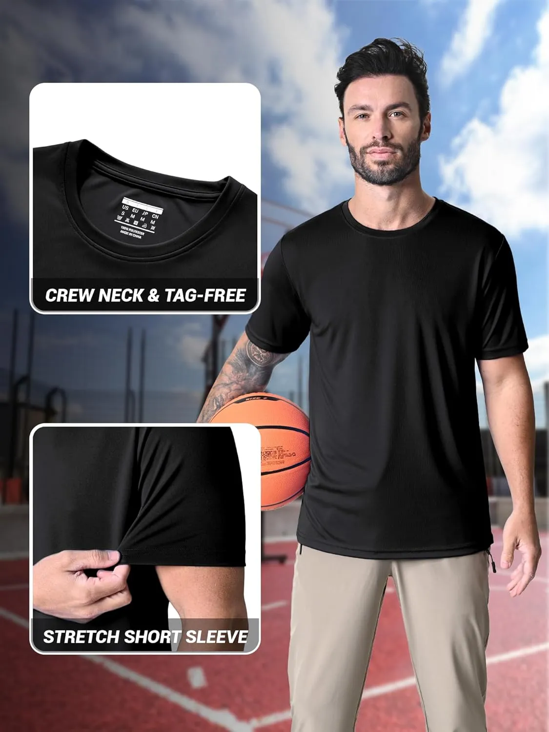 MAGCOMSEN Men's Short Sleeve UPF 50  T-Shirt Quick Dry Rash Guard Athletic Running Swim Top Tee Performance Water Shirts