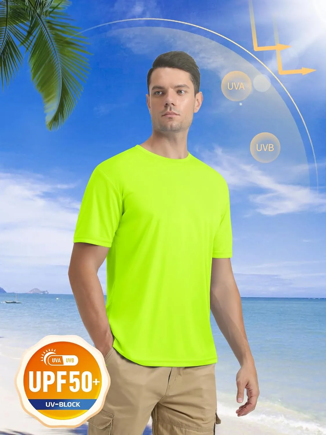 MAGCOMSEN Men's Short Sleeve UPF 50  T-Shirt Quick Dry Rash Guard Athletic Running Swim Top Tee Performance Water Shirts