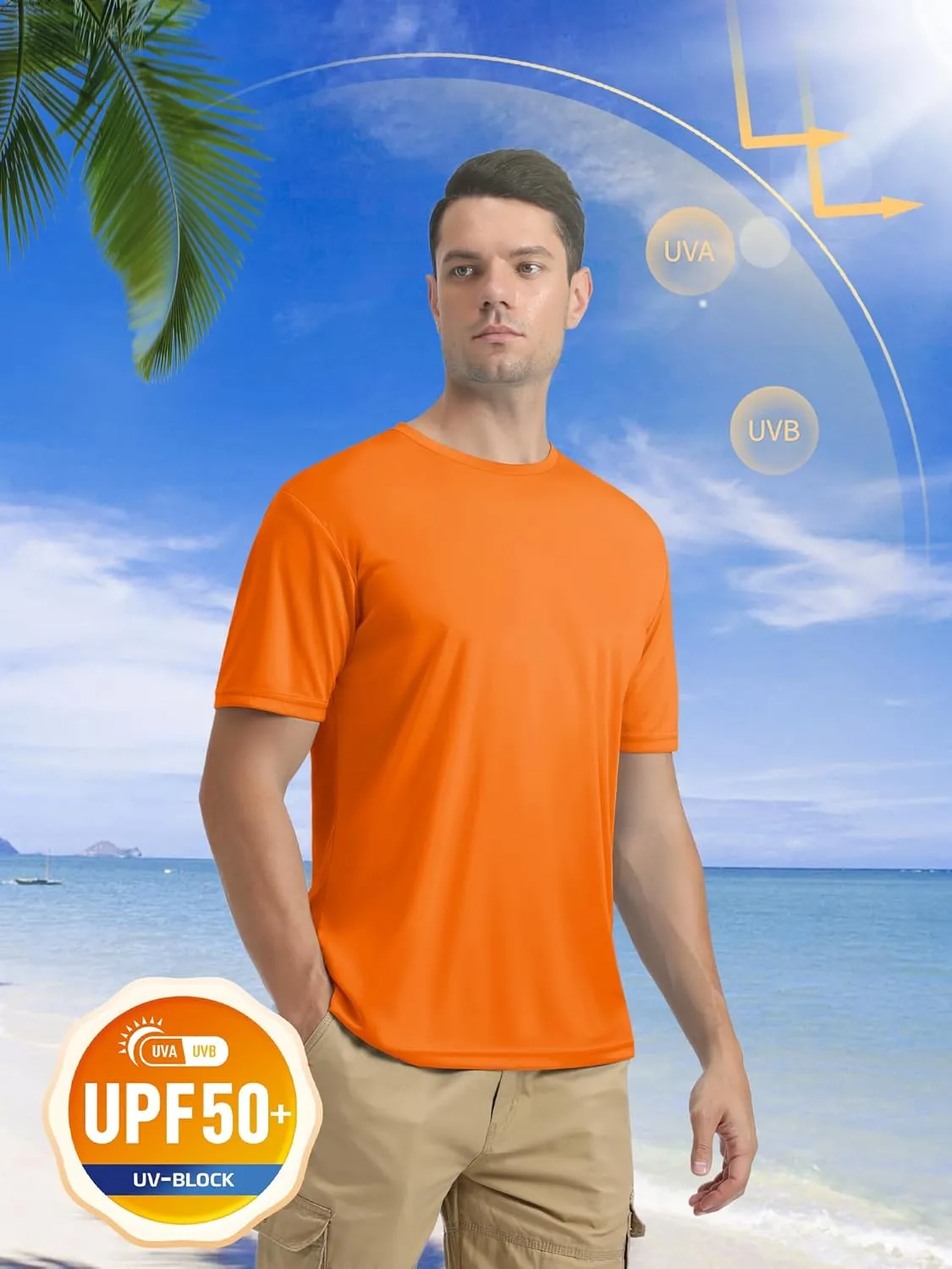 MAGCOMSEN Men's Short Sleeve UPF 50  T-Shirt Quick Dry Rash Guard Athletic Running Swim Top Tee Performance Water Shirts