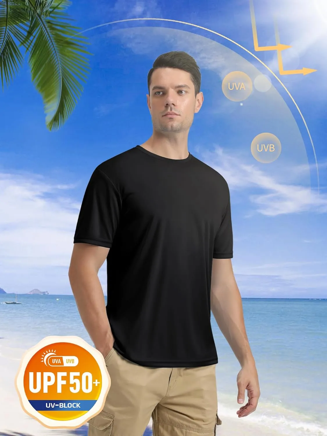 MAGCOMSEN Men's Short Sleeve UPF 50  T-Shirt Quick Dry Rash Guard Athletic Running Swim Top Tee Performance Water Shirts
