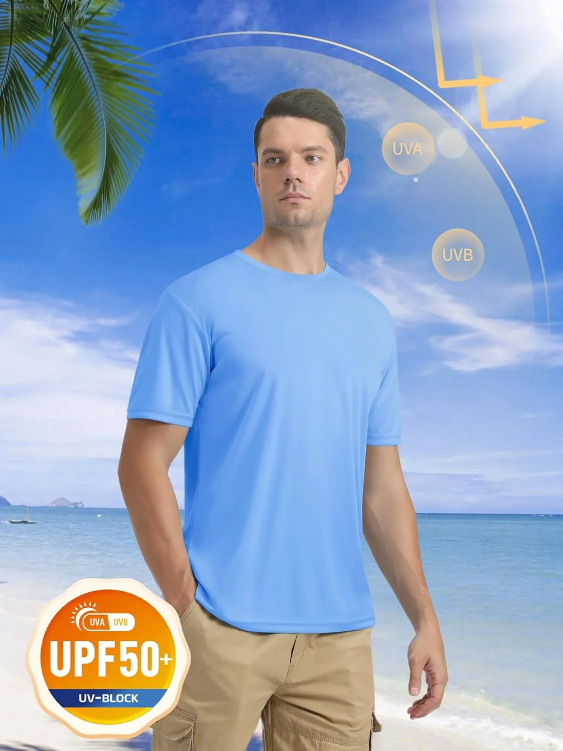 MAGCOMSEN Men's Short Sleeve UPF 50  T-Shirt Quick Dry Rash Guard Athletic Running Swim Top Tee Performance Water Shirts