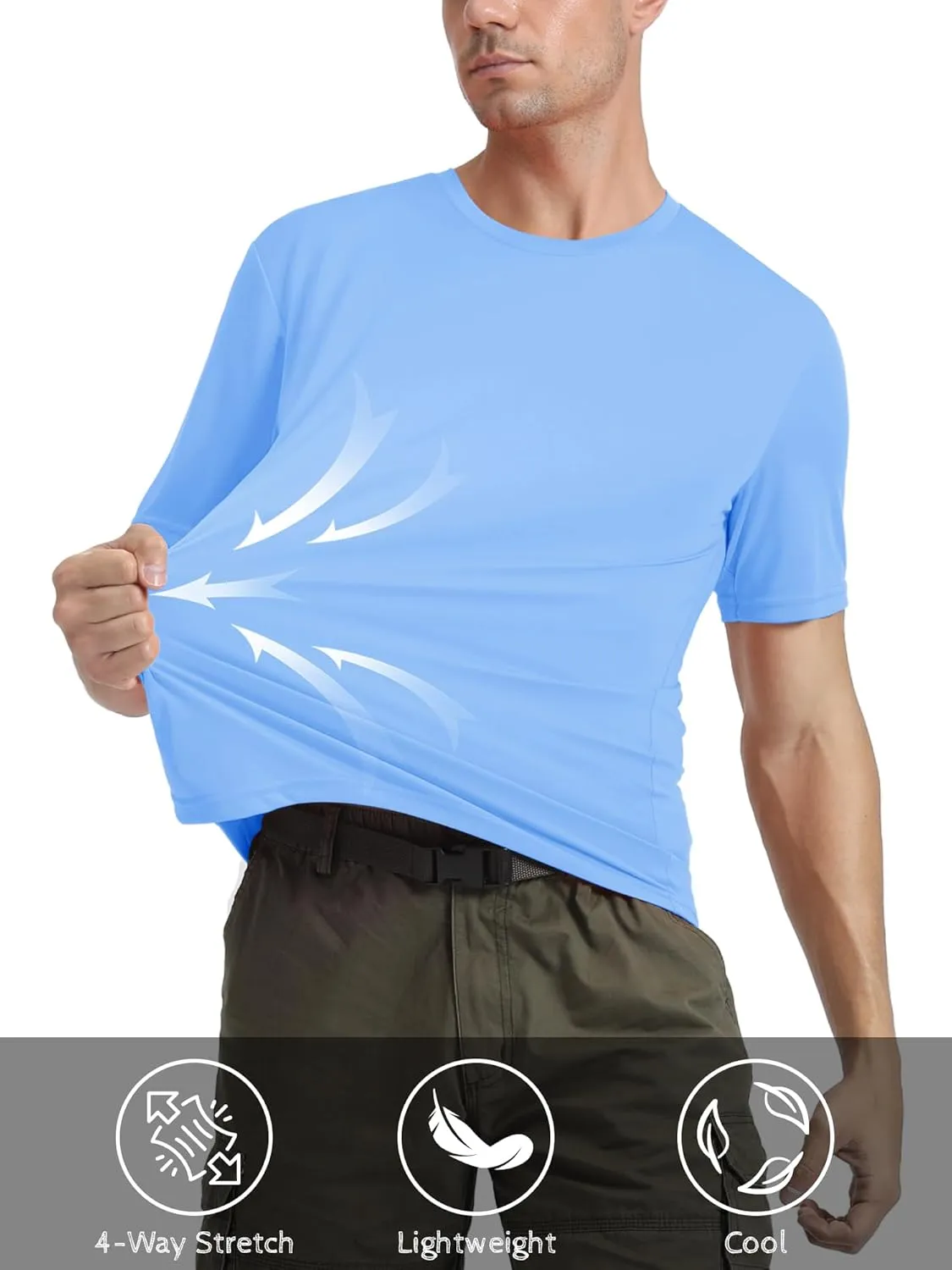 MAGCOMSEN Men's Short Sleeve UPF 50  T-Shirt Quick Dry Rash Guard Athletic Running Swim Top Tee Performance Water Shirts