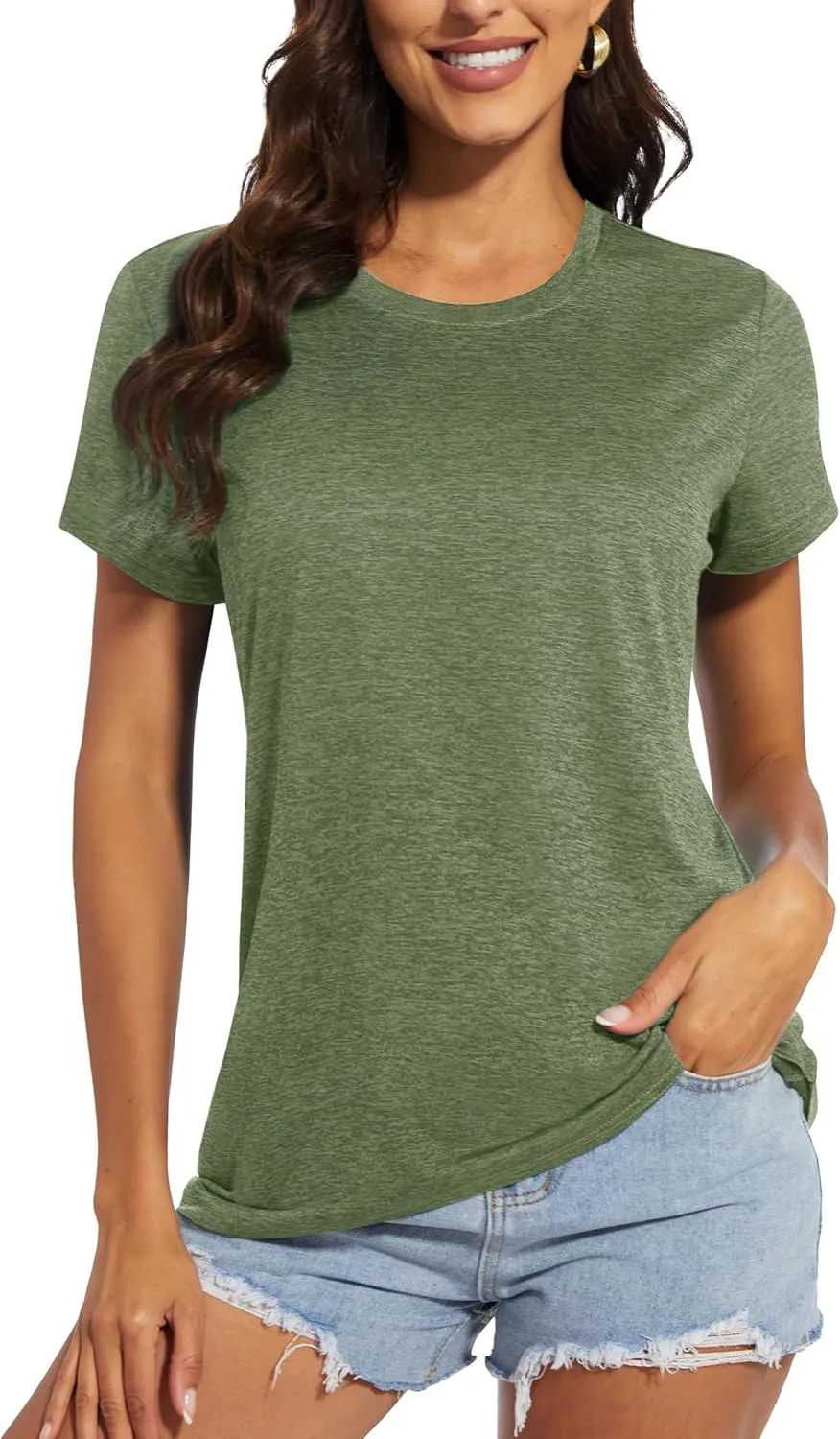 MAGCOMSEN Women's Short Sleeve Quick Dry T-Shirts Wicking Moisture Workout Athletic Running Shirts