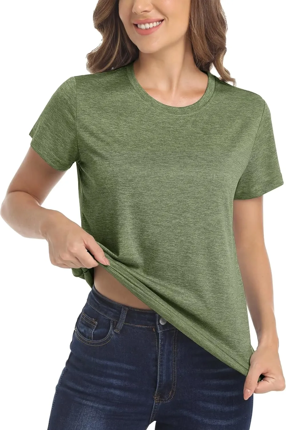 MAGCOMSEN Women's Short Sleeve Quick Dry T-Shirts Wicking Moisture Workout Athletic Running Shirts