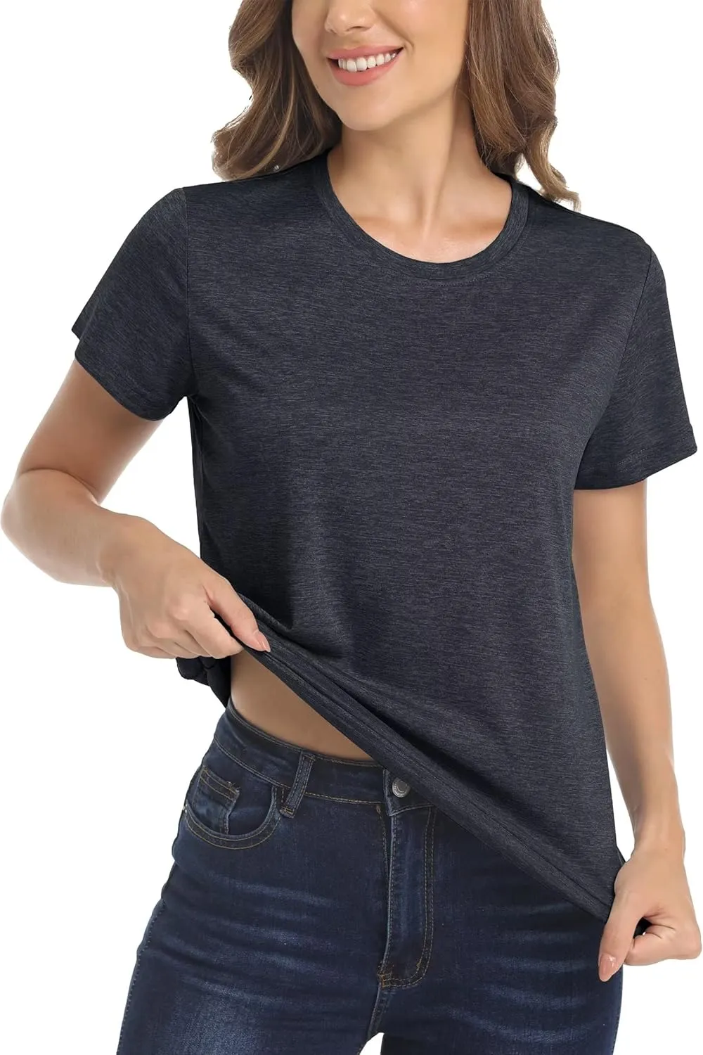 MAGCOMSEN Women's Short Sleeve Quick Dry T-Shirts Wicking Moisture Workout Athletic Running Shirts