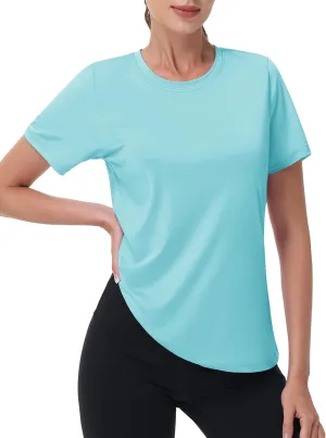 MAGCOMSEN Women's Short Sleeve Shirt UPF 80  Sun Protection T-Shirts Quick Dry Workout Gym Running Tops