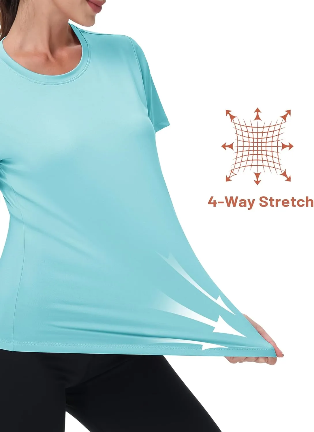 MAGCOMSEN Women's Short Sleeve Shirt UPF 80  Sun Protection T-Shirts Quick Dry Workout Gym Running Tops