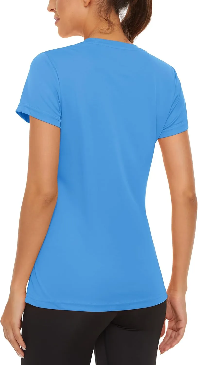 MAGCOMSEN Women's Short Sleeve T-Shirts UPF 50  Sun Protection Quick Dry Athletic Running Workout Rash Guard Tops