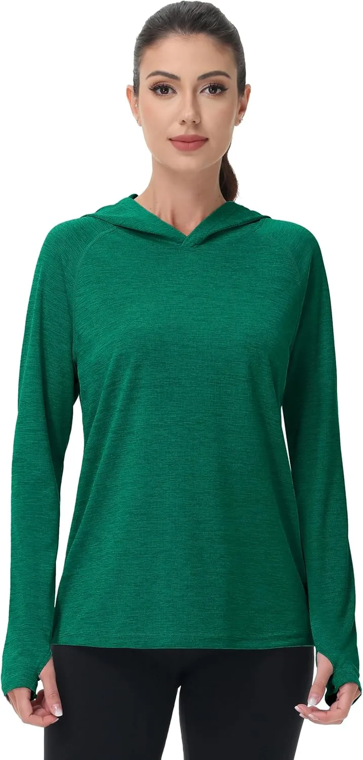 MAGCOMSEN Women's Sun Protection Hoodie Shirts UPF 50  Long Sleeve Top Quick Dry Lightweight for Hiking Athletic