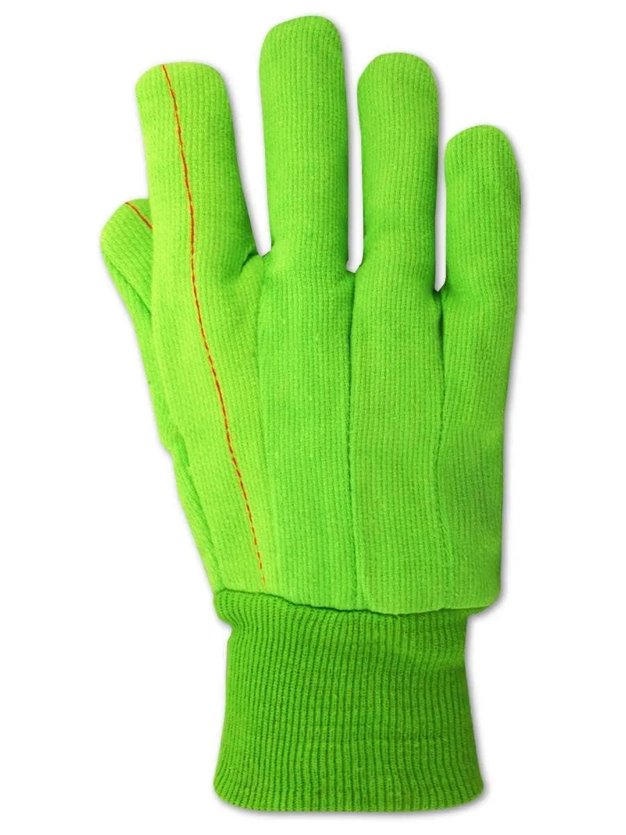MAGID MultiMaster Double-Palm Cotton Glove, 72 Pairs, 100 Percent Cotton Canvas, Size 10/XL, Green