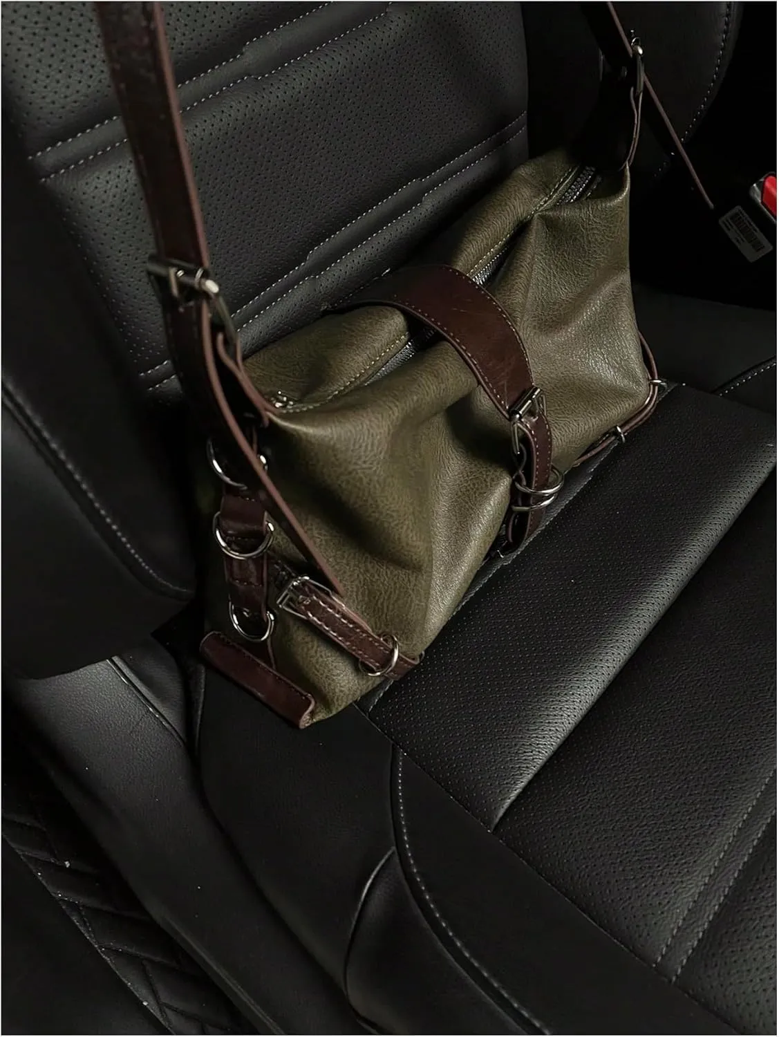 MakeMeChic Women's Buckle Shoulder Bag Y2K PU Leather Vintage Street Underarm Handbags Purse