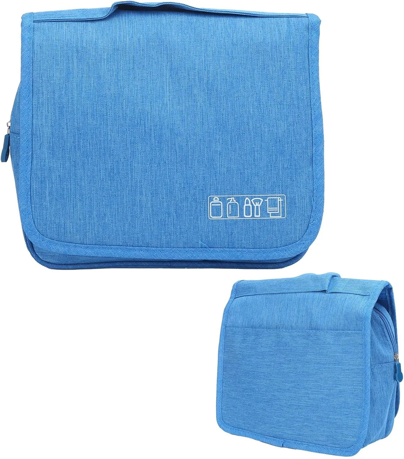 Makeup Organiser Bag Hanging Toiletry Bags Travel Cosmetic Bag For Travel Air Permeable Mesh Multiple Compartments Polyester (Blue)