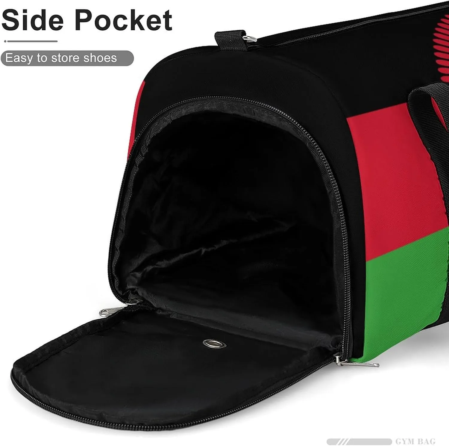 Malawi Flag Gym Duffel for Boys Girls with Shoe Compartment and Wet Pocket