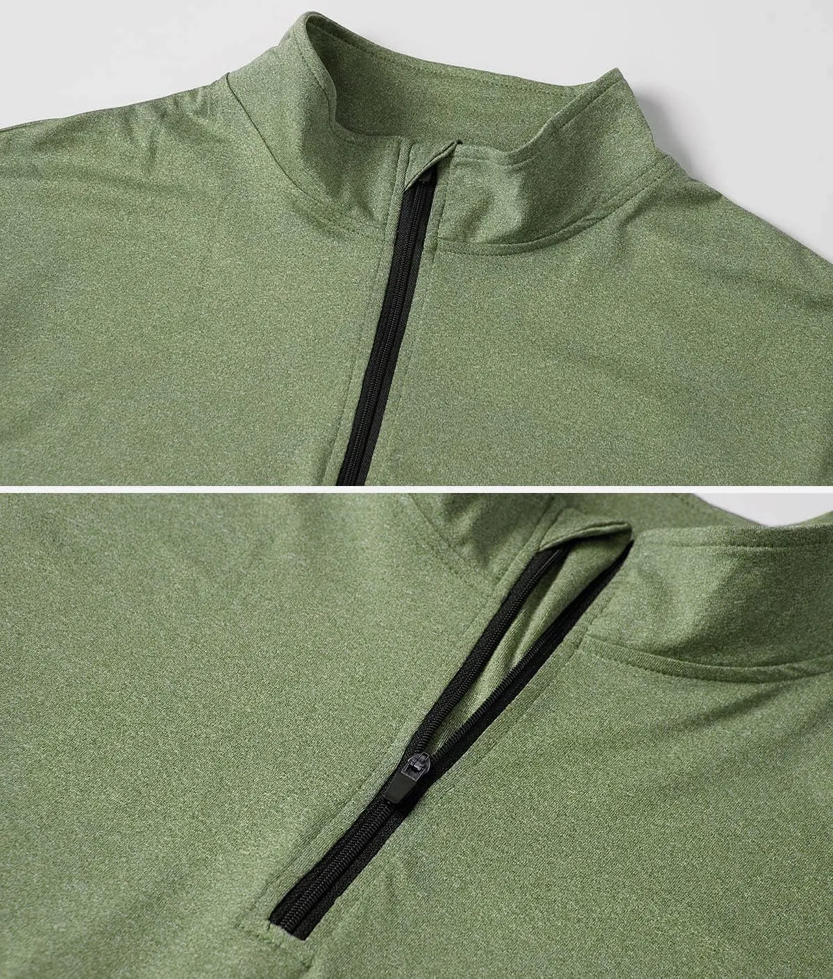 MANSDOUR Men's Quick-Dry Active Sports Shirts Quarter Zip Long Sleeve Running Pullover Tops Outdoor Sweatshirt