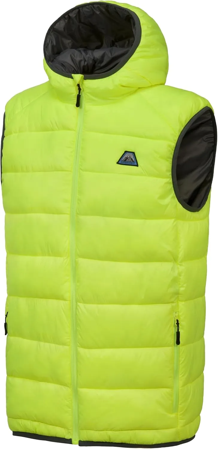 Mapamyumco Men’s Lightweight Puffer Vest with Hood, Water-Resistant Sleeveless Jacket for Hiking Ski
