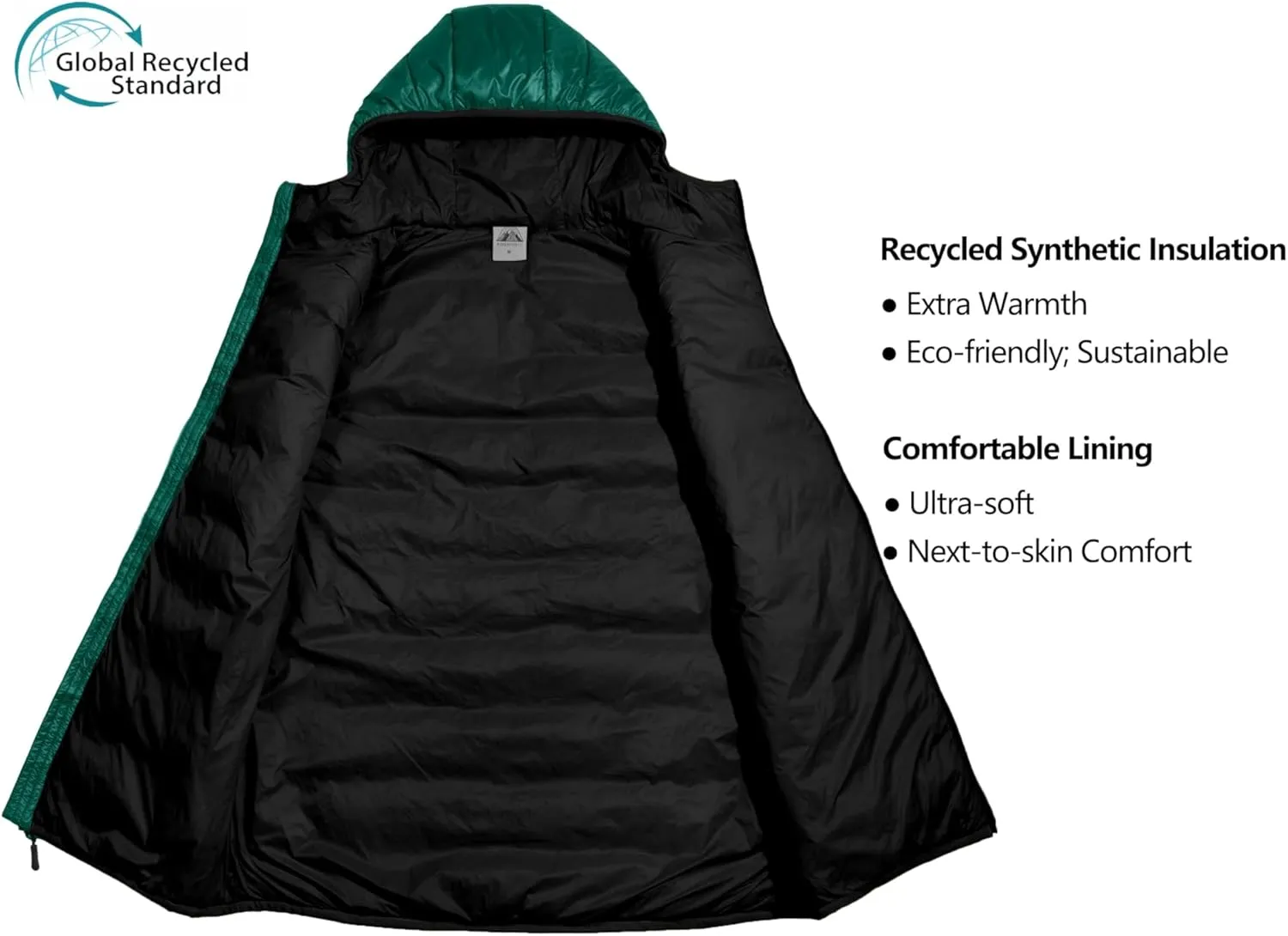 Mapamyumco Men’s Lightweight Puffer Vest with Hood, Water-Resistant Sleeveless Jacket for Hiking Ski
