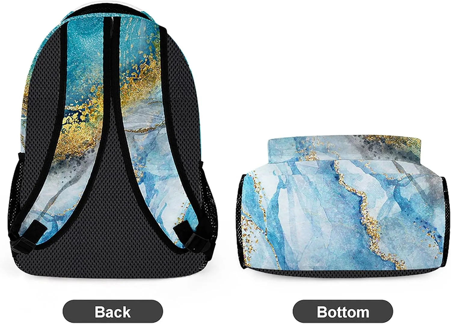 Marble Backpack, Blue Marble Laptop Bag, Stylish Shoulders Backpack with Multiple Pockets Lightweight Daypack(Blue Marble)