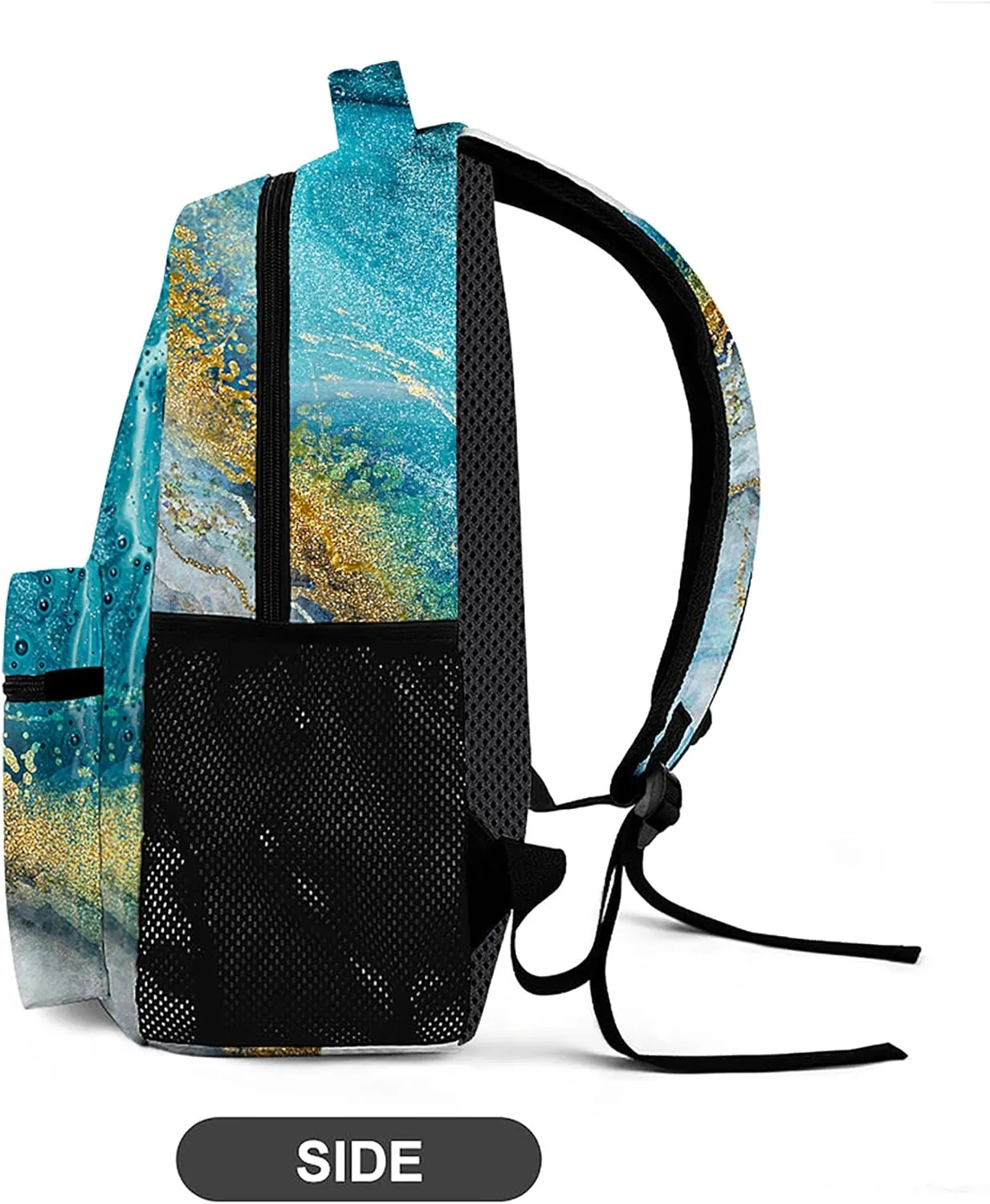 Marble Backpack, Blue Marble Laptop Bag, Stylish Shoulders Backpack with Multiple Pockets Lightweight Daypack(Blue Marble)