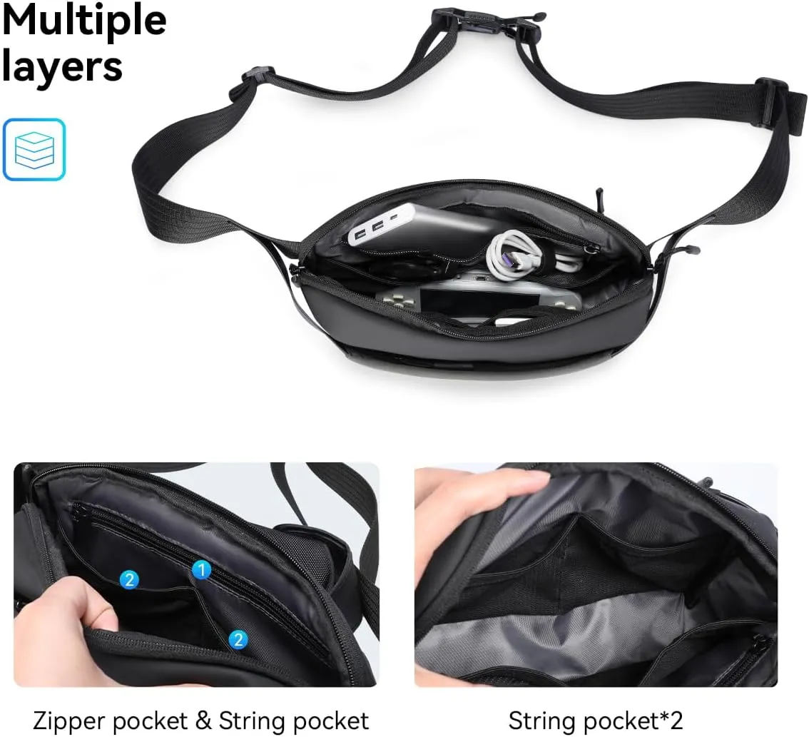 Mark Ryden 3.5L Minimalist Crossbody Sling Bag - Lightweight Water-Resistant EDC Backpack with YKK Zipper & Magnetic Snap for Men and Women