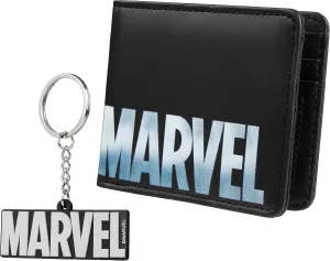 Marvel Card Wallet and Keyring Set for Men Teenagers - Card Slots ID Pocket Groot Mens Wallet - Gifts for Men (Multicolour Marvel)
