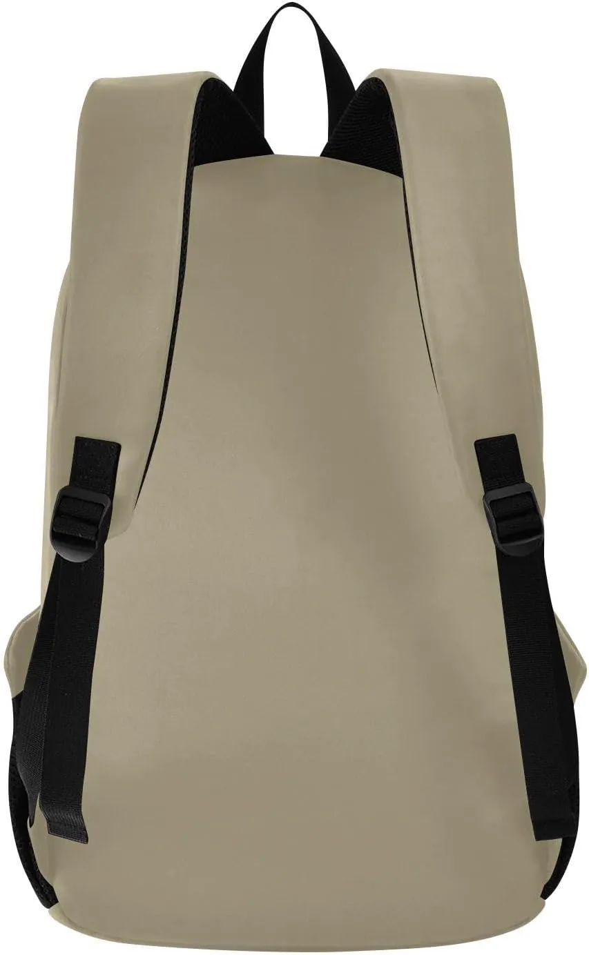 MCHIVER Custom Travel Backpack Beige Personalized Casual Daypack Backpacks Lightweight Carry on Bag Water Resistant Laptop Backpack for Women and Men