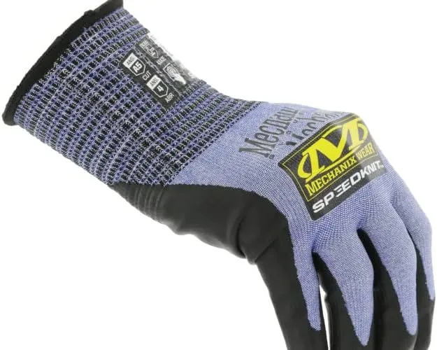 Mechanix Wear: ANSI A5 Cut Resistant Urethane Coated SpeedKnit Work Gloves - Touch Capable, Strong Grip in Dry & Wet Conditions (Light Blue, X-Large)