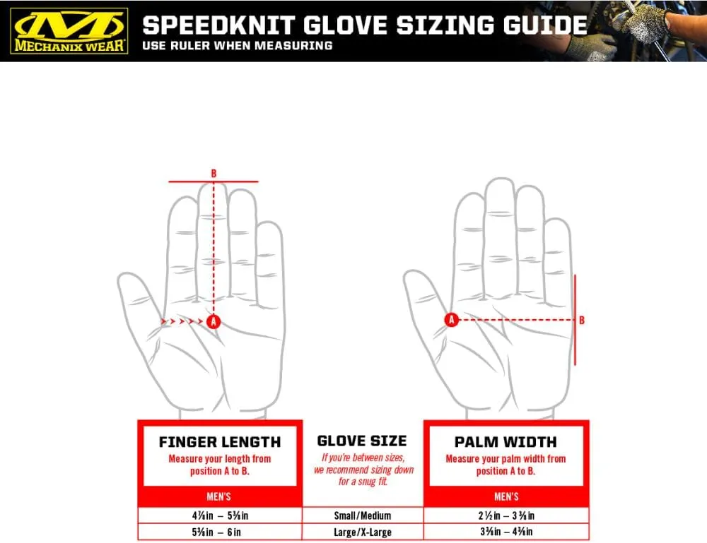Mechanix Wear SpeedKnit Utility Work Gloves, 1 Pair - High Dexterity, Abrasion Resistant, Oil Resistant Micro Foam Grip (Large/XLarge, Black)