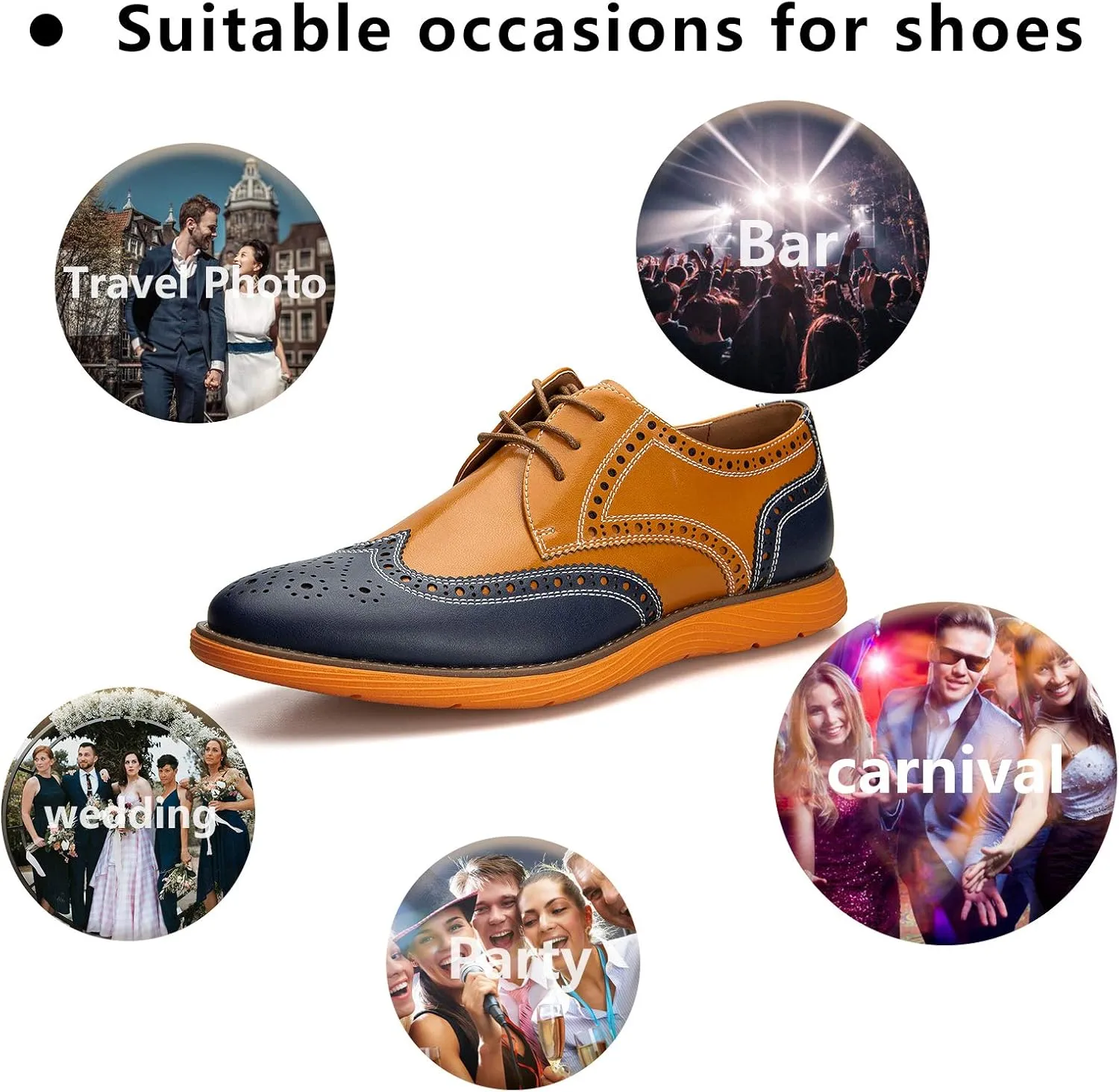 Meijiana Men's Oxford Shoes Dress Shoes Men's Lightweight lace-up Fashion Shoes
