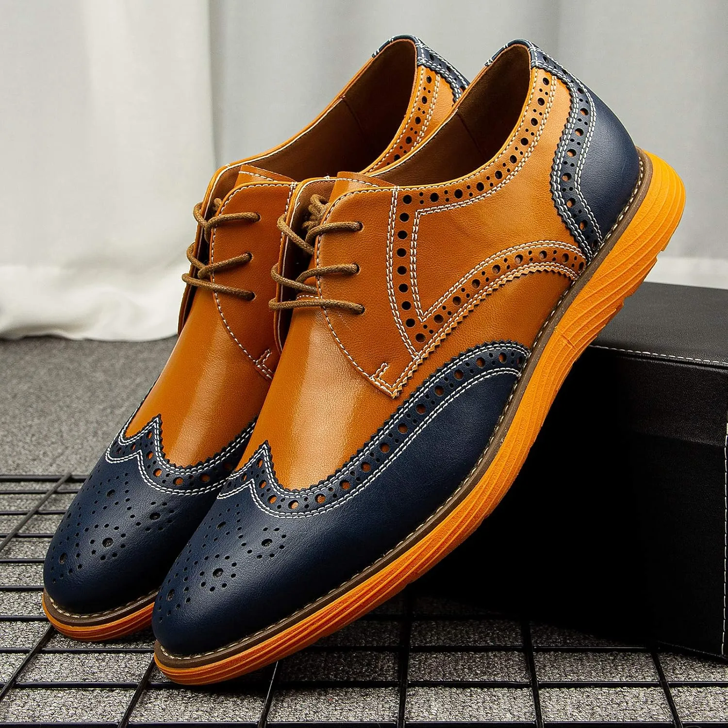 Meijiana Men's Oxford Shoes Dress Shoes Men's Lightweight lace-up Fashion Shoes
