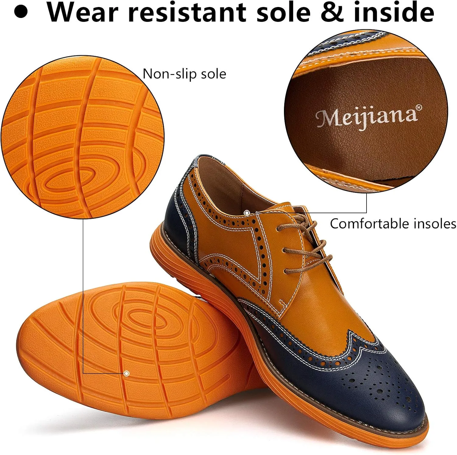 Meijiana Men's Oxford Shoes Dress Shoes Men's Lightweight lace-up Fashion Shoes