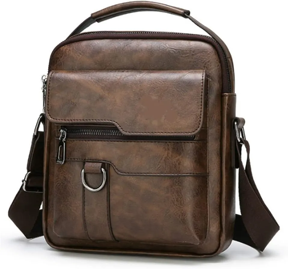 Men PU Leather Shoulder Bags Casual Crossbody Bag Abrasion-resistant Handbag