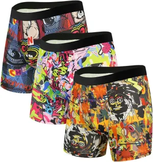 Mens Boxer Briefs Fast Dry Performance Underwear Cooling Breathable Sport Boxer Briefs 3 Pack