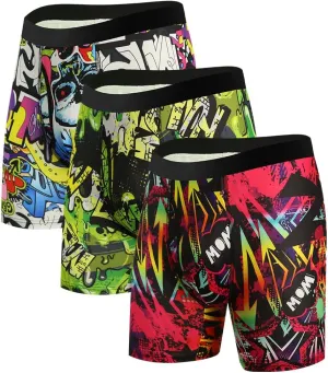 Mens Boxer Briefs Fast Dry Performance Underwear Cooling Breathable Sport Boxer Briefs 3 Pack