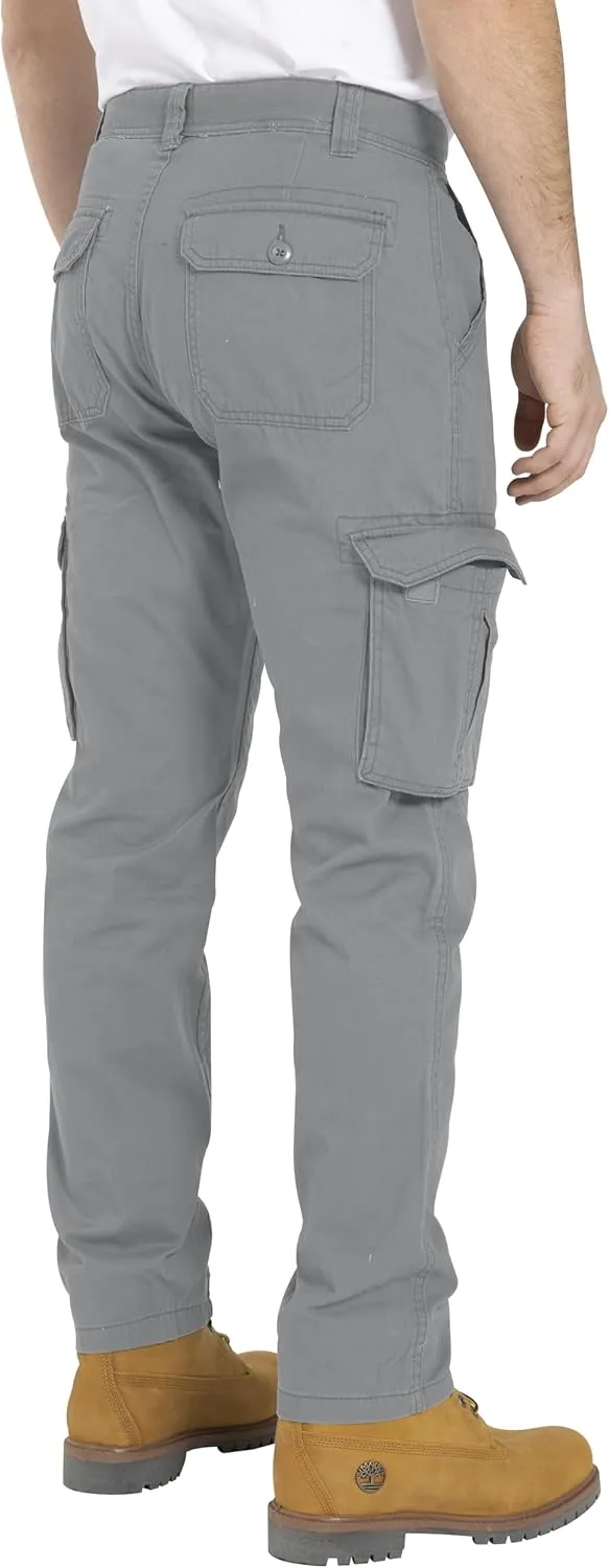 Mens Cargo Pant 100% Cotton Slim-Fit Relaxed Tactical Hiking Heavy Duty Workwear 6 Pockets Outdoor Cargo Works Pants 32W-44W