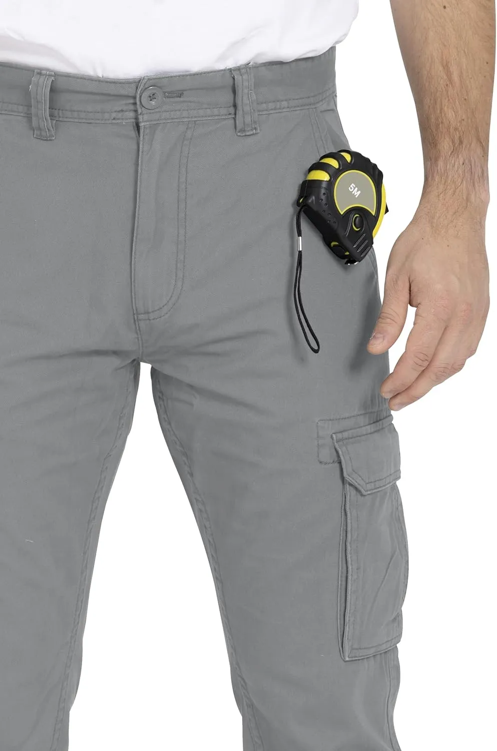Mens Cargo Pant 100% Cotton Slim-Fit Relaxed Tactical Hiking Heavy Duty Workwear 6 Pockets Outdoor Cargo Works Pants 32W-44W
