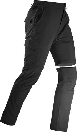 Men's Convertible Hiking Pants Zip Off Quick Dry Lightweight Safari Travel Camping Fishing Cargo Outdoor Pants