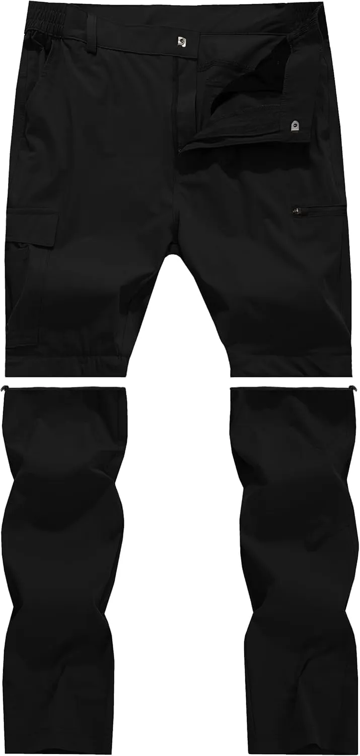Men's Convertible Hiking Pants Zip Off Quick Dry Lightweight Safari Travel Camping Fishing Cargo Outdoor Pants