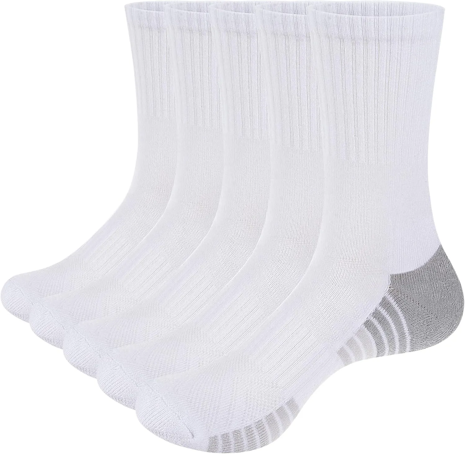 Mens Cushioned Crew Socks For Men, Sweat Wicking Anti-Odor Casual Everyday Work Gym Golf Training Athletic Socks