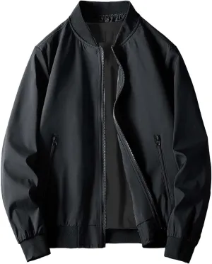 Men's Fashion Varsity Jacket Casual Men's Handsome Pilot Zip Fx Standing Jacket Causal Slim Fit Cotton Letterman